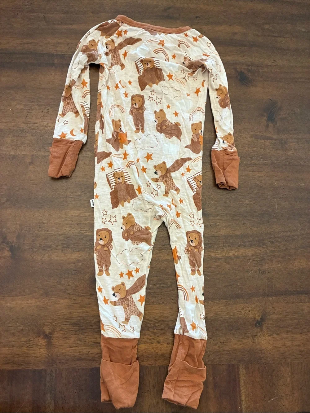 Little Sleepies Zippy 6-12 Months Beary Sleepy Double Zipper One Piece Pajamas
